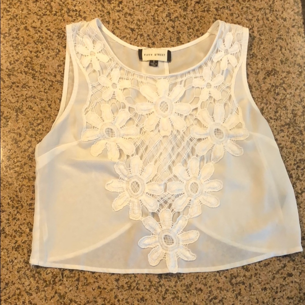 White crop tank top